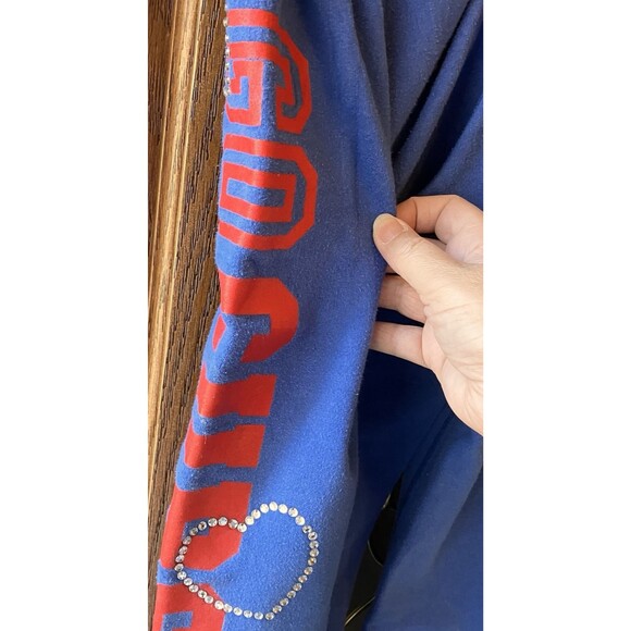 PINK Victoria's Secret Chicago Cubs Blue Logo Sweatpants Small MLB 7/8th Love - Picture 6 of 8